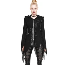 New Devil Fashion Spring Women Gothic Punk Fashion Jacket Slim Fit Irregular Long Sleeve Hooded Female Personality Jacket Coat