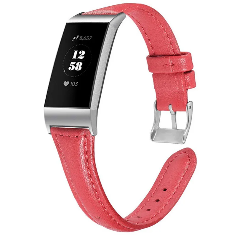 Retro Genuine Leather for Fitbit Charge 3 & Charge 3 SE Bands Replacement Strap Sport Wristband Women Men Small Large 10.17 (4)