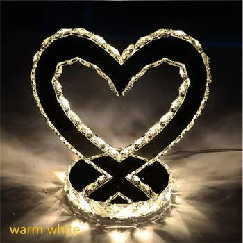 

Modern stainless steel crystal table lamps led table lights heart led White/Warm lighting desk lamp round Desk Light for fixture