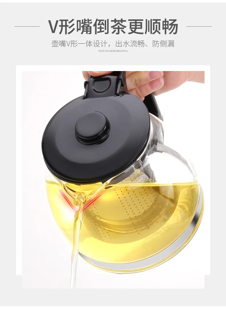750 мл высокотемпературный стеклянный чайник чайный чайник из нержавеющей стали фильтр экран чайник пузатый чайник кувшин