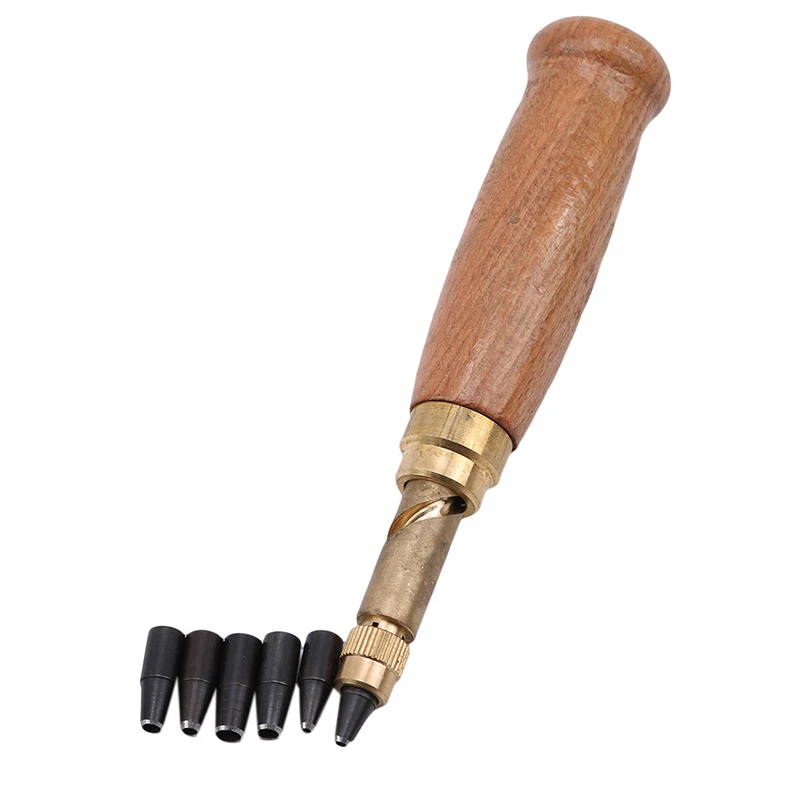 6 Tip 1.5 4mm Screw Punch Leather Hole Punches Auto Leather Tools Book