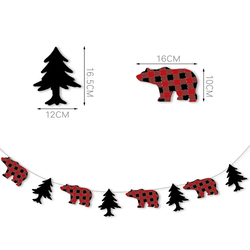 Lumberjack/праздничные баннеры в клетку с изображением медведя, дерева, Висячие банты для детей на день рождения, рождественские украшения для дома, вечерние принадлежности