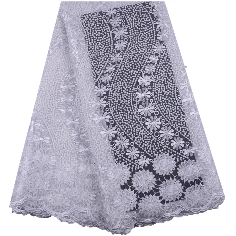 

2019 Latest Pure White Laces Fabrics High Quality Tulle African Laces Fabric For Wedding Dress African French Tulle LaceA1476