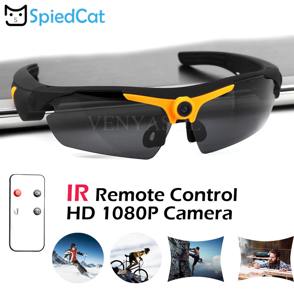 

HD 170 Wide Angle lenses Polarized Sunglasses Mini Outdoor Sports Camera with Remote ControlVideo Recorder Mini DV DVR Camcorder