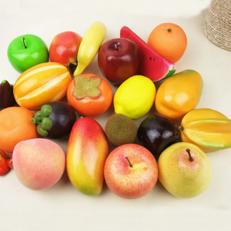 12pcs/lot Artificial Fruit And Vegetable Decorative Foam Fake Fruits Party Garden Wedding Decor
