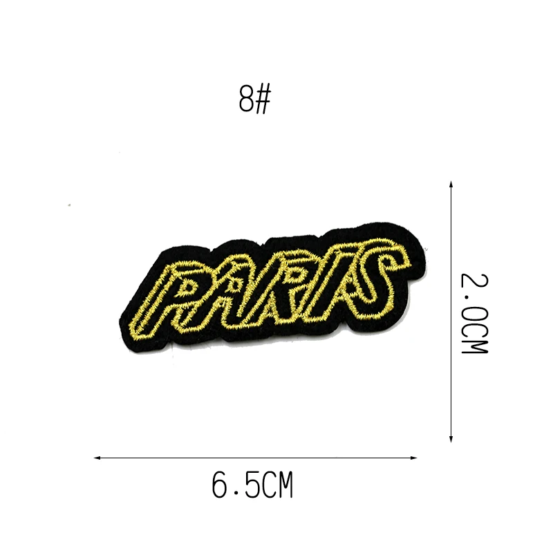 JOD значок цифровой письмо термо-клейкая вышивка железа на патчи для одежды пальто горячий поп-наклейки - Цвет: PARIS