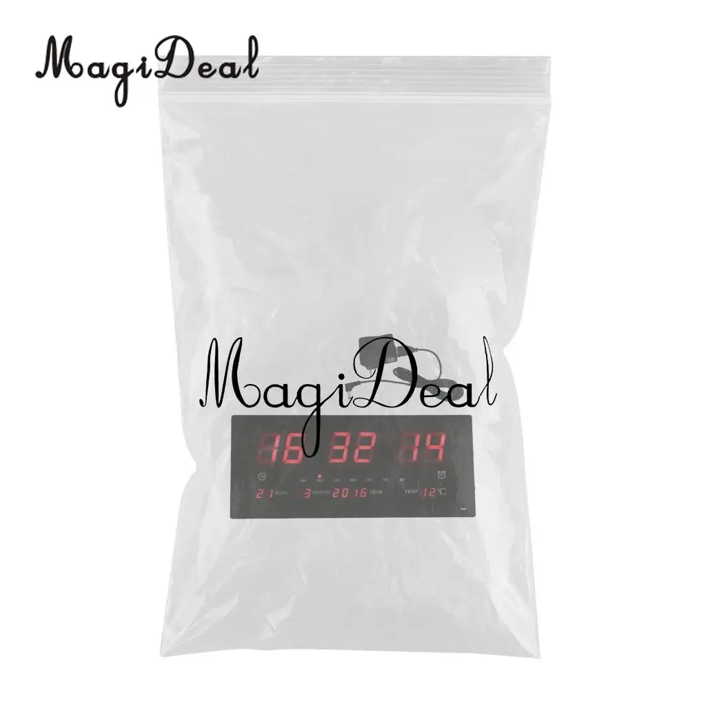 Extra Big Screen LED Office Wall Clock 24H Calendar  -Time  - Days  - Week  - Year Temperature Meter Projection Clocks US