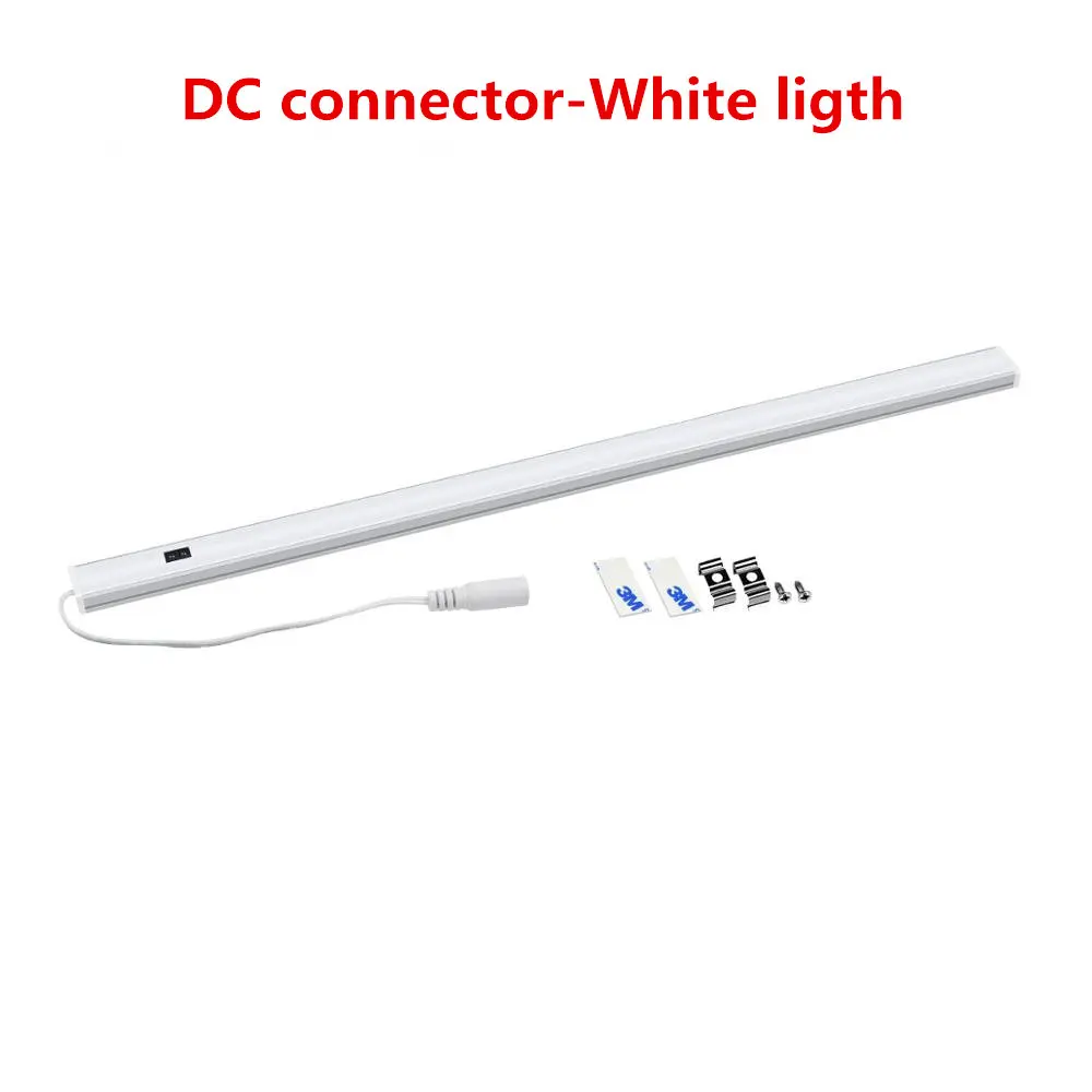 W-DC connector 12V ручная развертка движения Сенсор светодиодный шкаф светильник 110V 220V EU адаптер для розеток американского стандарта ручной волны светодиодный бар светильник Кухня Спальня шкаф лампы - Цвет: W-DC connector