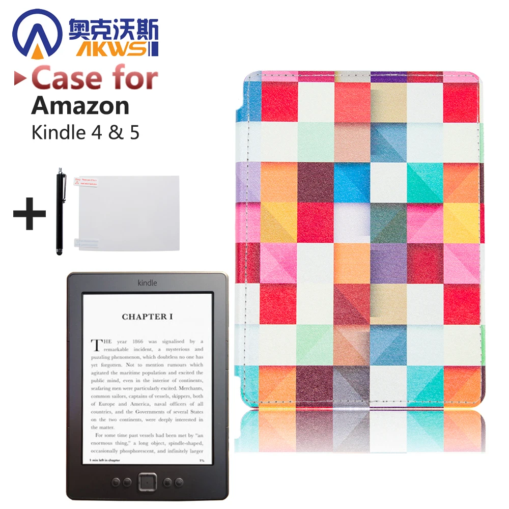 Printed PU Leather Cover high quality ereader case for kindle 4 kindle 5 ebooks(Not fit Touch) Printed PU Leather Cover high quality ereader case for kindle 4 kindle 5 ebooks(Not fit Touch)