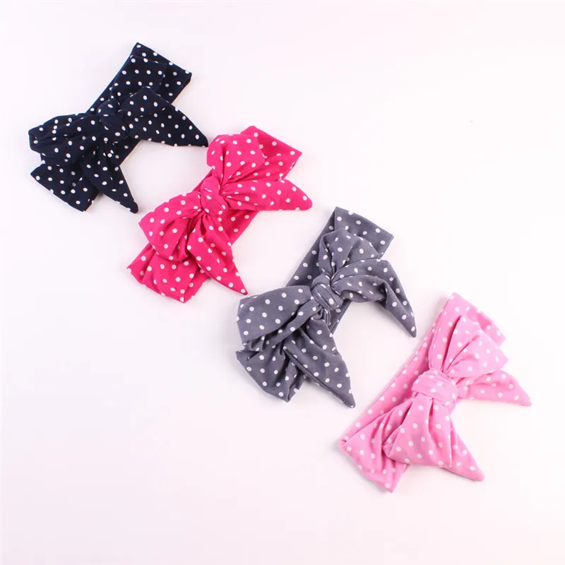 

DIY Baby Bowknot Headband Knitted Cotton Children Girls elastic hair bands Turban for girl Headbands Summer bandeau bebe