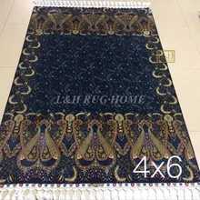 4'X6' 230 линия ручной работы Шелковый Восточный персидский ковер ручной работы шелковый ковер для украшения дома