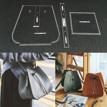 

Acrylic Stencil 1set Template DIY Leather Handmade Craft women handbag Shoulder bag Sewing Pattern 25x12x5cm