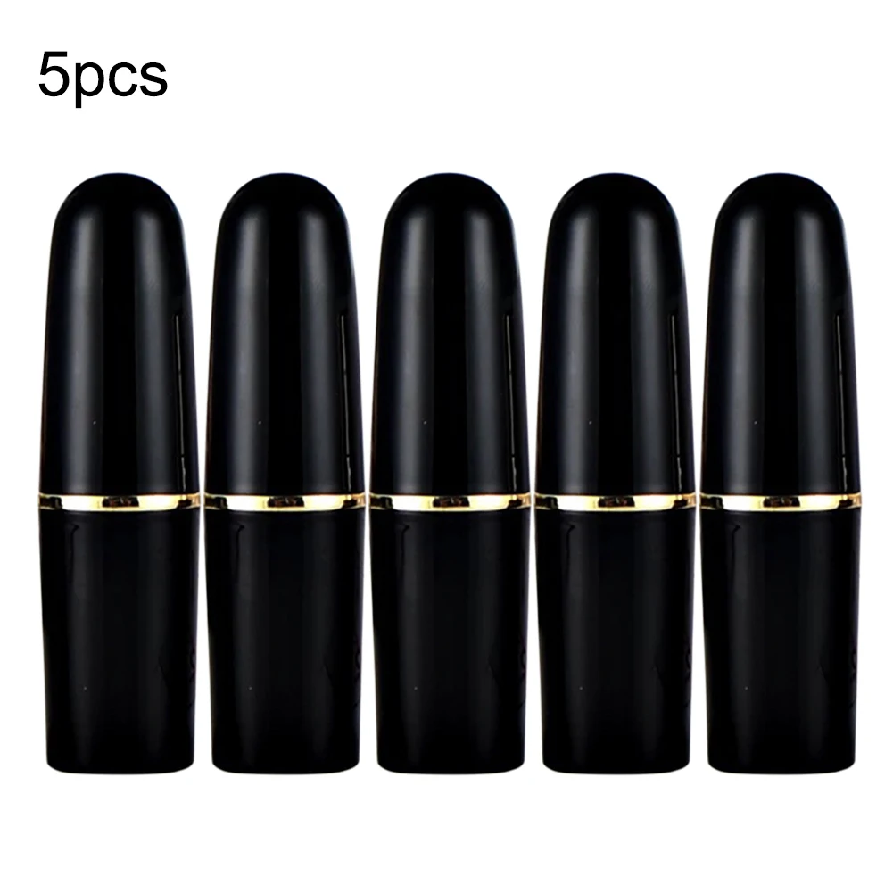 

5pcs Matt Black Round Empty Lipstick Tubes DIY Pointed Lip Balm Tools Homemade Lipstick Containers Empty Cosmetic Tube