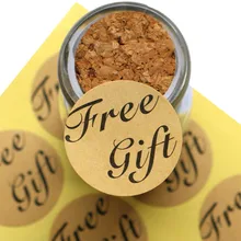 240 шт./лот круглый Kraft бумага "Бесплатный подарок" обшивка этикетки стикеры посылка крестом пакет этикетка коробка украшения подарок упаковочные наклейки