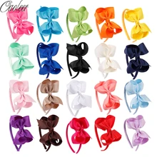 20pcs/lot 20pcs/lot 4Solid Grosgrain Ribbon Hairbands Princess Hair Accessories Plastic Hairband Girl Hairbands With Bows 20pcs lot sem2107