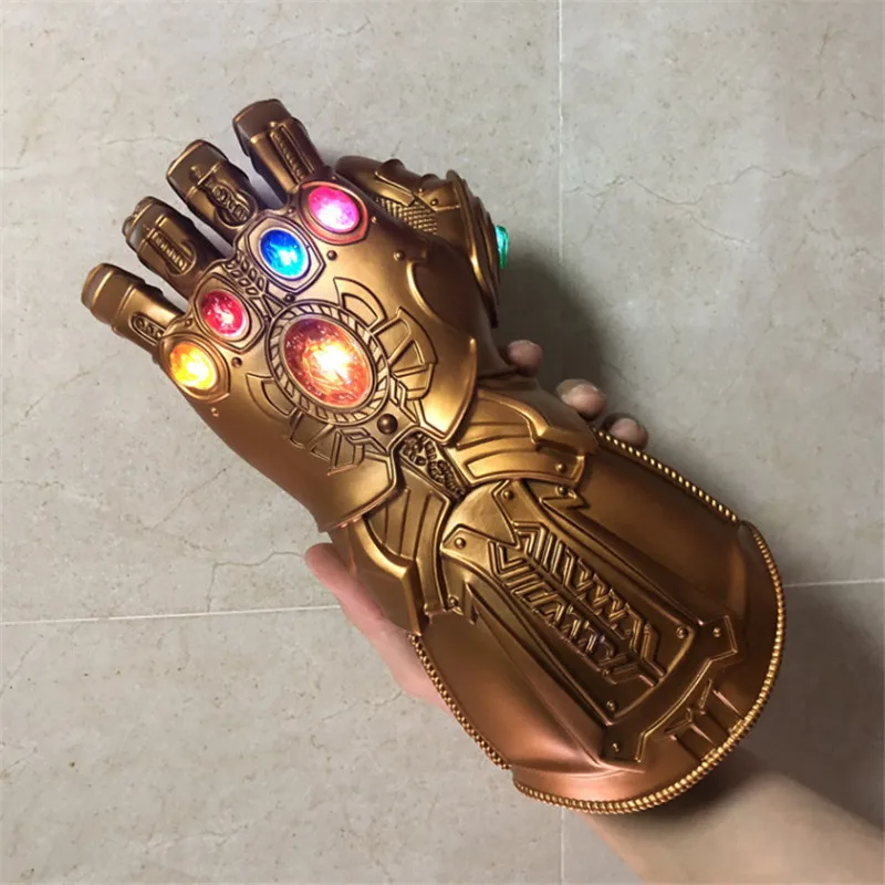 1: 1 перчатки для костюмированной вечеринки, светодиодный светильник Thanos Gauntlet, перчатки для Хэллоуина, подарок для детей