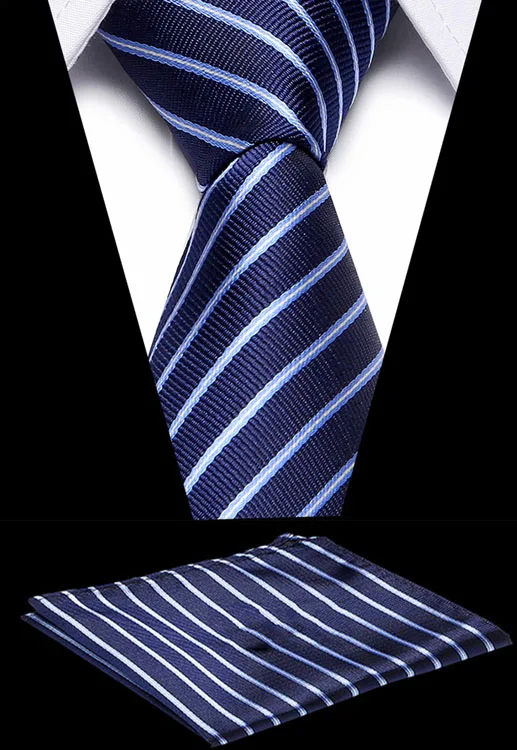 Пейсли жаккардовый тканый Мужской Шелковый галстук платок Набор шеи галстук 8 см Полосатый галстук для мужчин костюм Бизнес Свадьба - Цвет: SA20