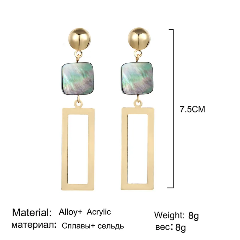 Новые трендовые золотые серебряные прямоугольные геометрические Висячие серьги для женщин модные темпераментные серьги ювелирные изделия