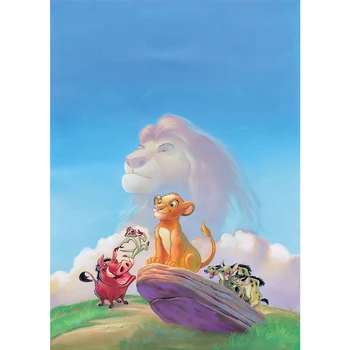 

Colorwonder Blue Sky With White Clouds Photography Background Jungle Animal 5x7 Simba with His Friends Kids Birthday Decortion