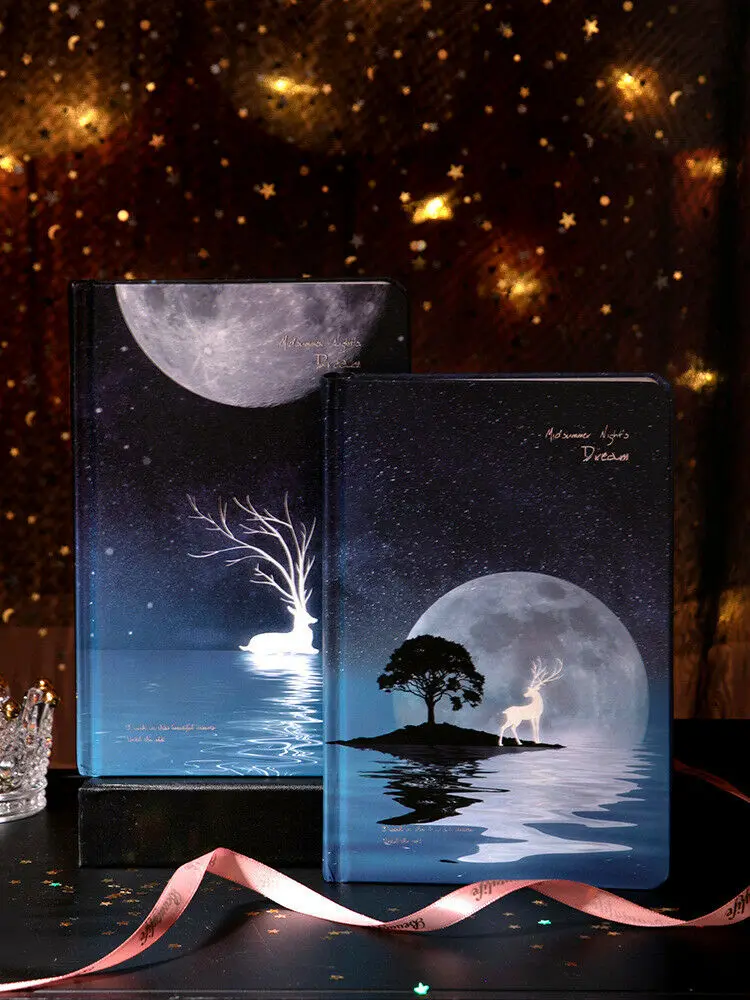

Starry Night Light Hand Book Simple Ins Color Page Hand-painted Girl Notebook