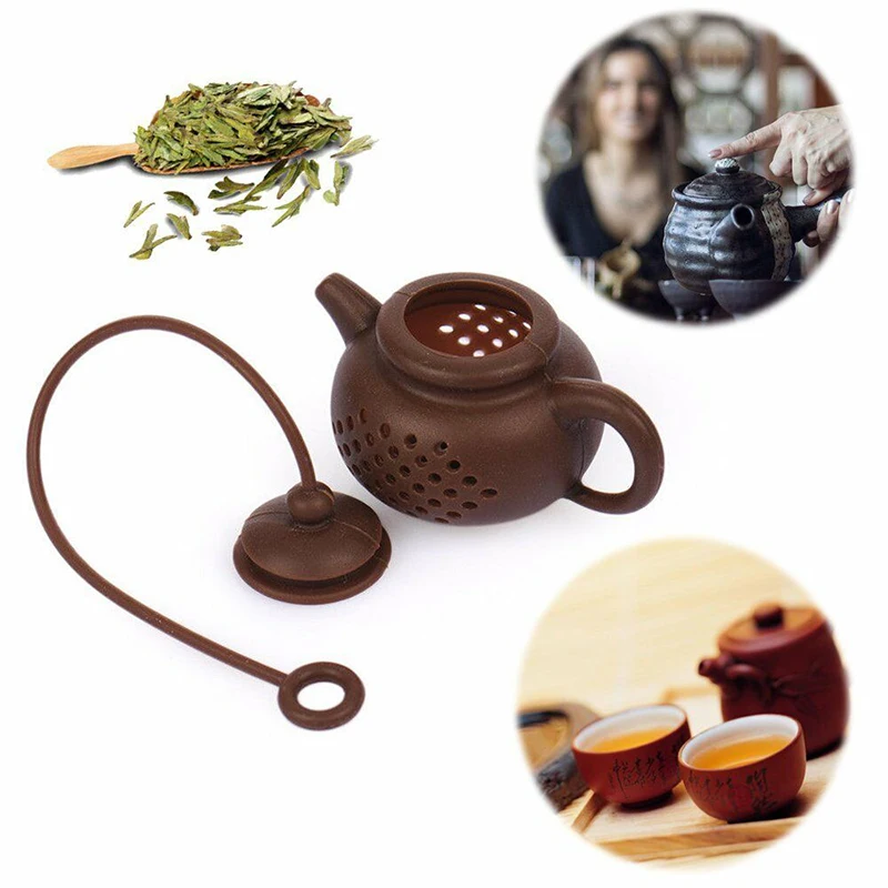 

FDA Grade Silicone Tea Infusers Bag Teapot Shape Leaf Strainer Filter Kitchen Tools Gadgets