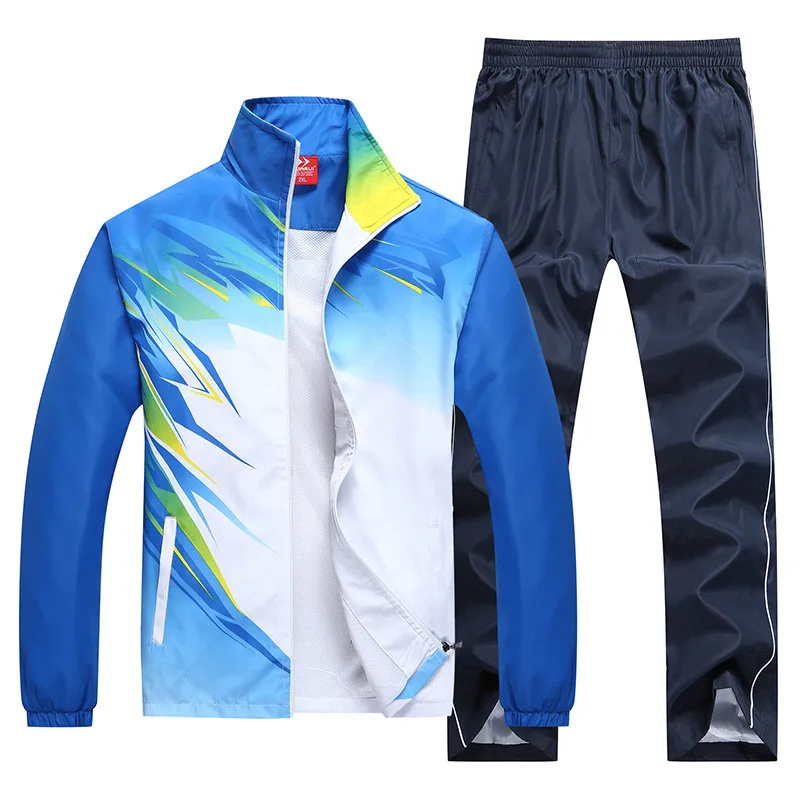 Мужская спортивная одежда, костюм для молодых мужчин, повседневный спортивный костюм для бега, новая весенне-осенняя верхняя одежда, комплект из 2 предметов, куртка+ штаны, Азиатский размер L-4XL