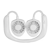 1 шт. портативный двухголовый шейный вентилятор 3 скорости ветра Hands-Free USB Перезаряжаемый Персональный вентилятор с двойной ветровой головкой 3 скоростной вентилятор с регулируемой скоростью