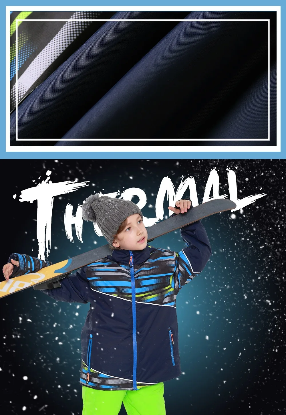 Зимняя верхняя одежда для мальчиков; детский лыжный костюм для мальчиков; очень теплая одежда; лыжная куртка для сноуборда+ брюки; ветрозащитная Водонепроницаемая зимняя одежда