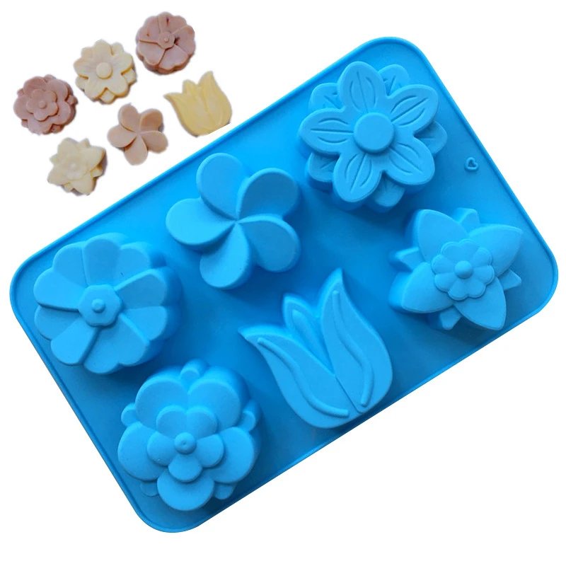 

TTLIFE Flower Shape Ice Tray Silicone Mold Ice Cube Tray Chocolate Fondant Mould Cookie Jelly Ice Cube Maker Dessert Tools