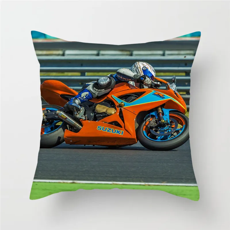 Fuwatacchi Extreme Speed Cushion Cover Motorcycle Sports Throw Pillow Cover For Home Chair Decoration Square Soft Pillowcases