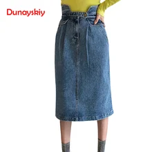 BGTEEVER, тонкая джинсовая юбка миди с высокой талией, Женская прямая свободная уличная юбка, женские джинсовые юбки с карманами, весна-лето