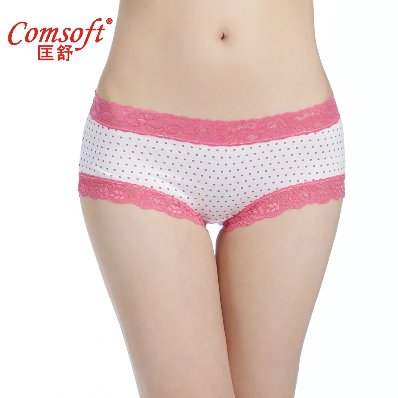 

Free Shipping Ladies 100% cotton female panties mid waist comfortable underwear plus size lace female sexy briefs 2pcs/lot