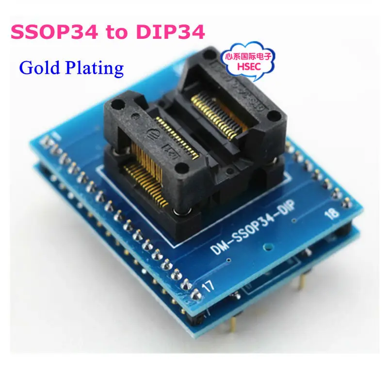 SSOP34 to DIP34 Gold Plating Adapter //TSSOP34 to DIP34