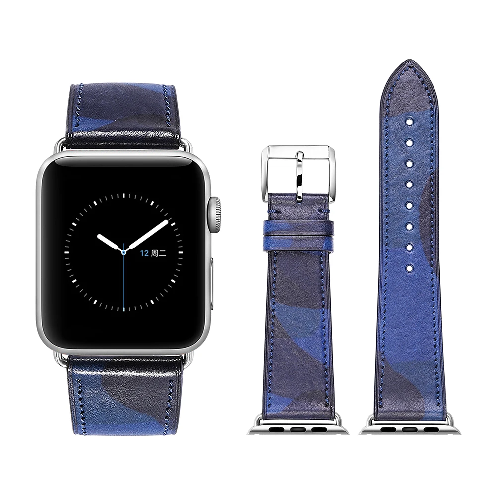 Ремешок Камуфляжный для Apple Watch Band 38 мм кожаный браслет Iwatch Series 3 2 1 42 мм|Ремешки