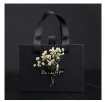 Techome крафт-бумага черный шкафчик, Подарочная коробочка пакет портативная прямоугольная Подарочная коробка с цветком Свадебная вечеринка подарочная коробка - Цвет: 2