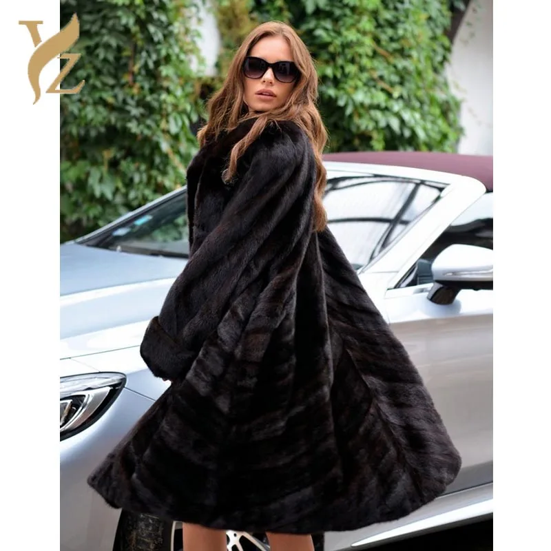 

100% Genuine Fur Coats Brand Quality Loose Warm Mink Fur Jackets Young Girl Tops Outerwear Overcoats Capped Woman Winter 2018