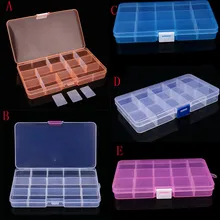 Movable Shelf Plastic 15 Slots Adjustable Jewelry Storage Box Case Craft Organizer Bead Organizador Prateleira Collect Tools