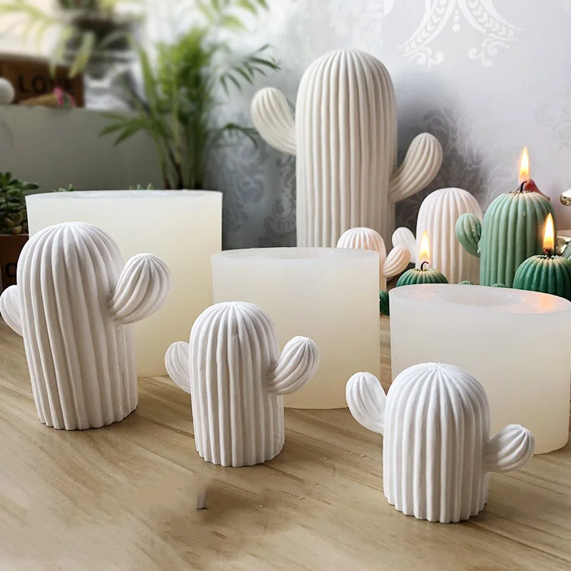 Cactus Silicone Wax Candle Mold Aromatherapy Plaster Mould Handmade Wedding Decoration Candle Mold