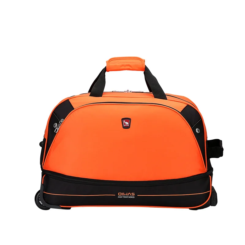 OIWAS дорожные сумки на колесиках 56L водонепроницаемые складные сумки на колёсиках резиновые колеса на молнии OCL8001 - Цвет: OCL800104000