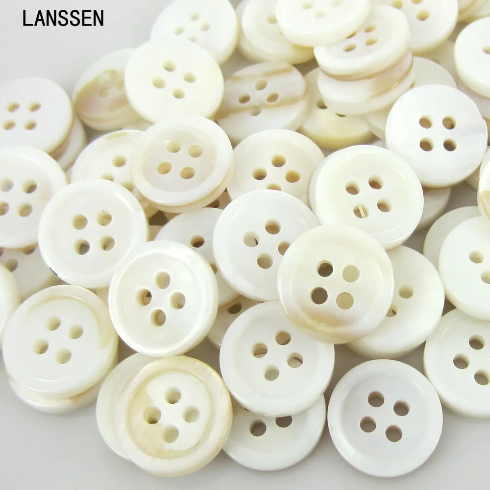 Круглые пуговицы с перламутром 4 отверстия 30 шт.|shell buttons|buttons mother of pearlmother pearl buttons |