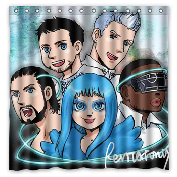 

72"x72" Waterproof Shower Curtain Bathroom Curtain Pentatonix Eco-Friendly Bath Curtains Welcome Custom