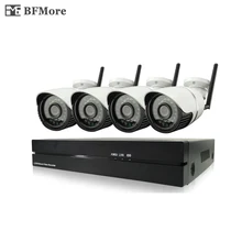 BFMore система видеонаблюдения 1080 P 4ch Беспроводной NVR комплект Открытый ИК ночного видения ip-камера камера с Wi-Fi система безопасности Удаленный просмотр