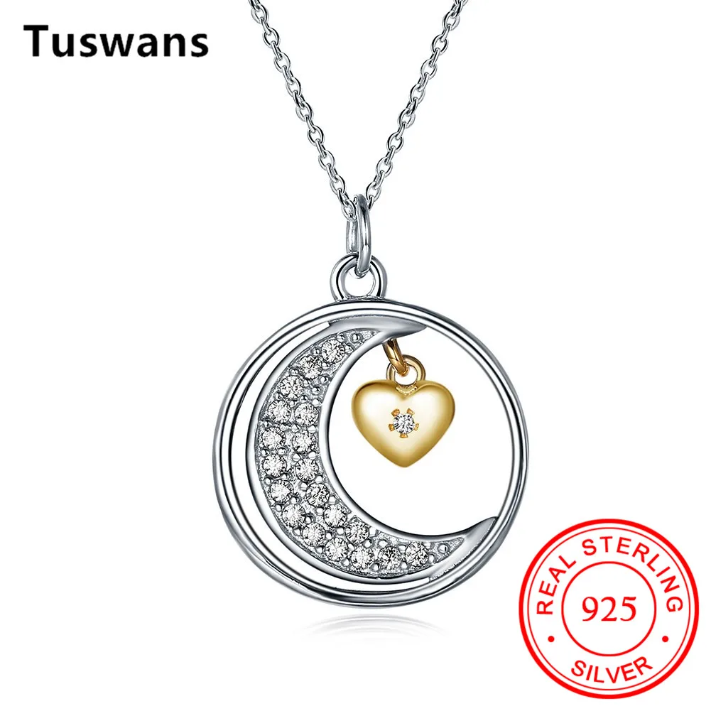 Подвеска с надписью I Love You To The Moon and Back из стерлингового серебра S925 пробы колье