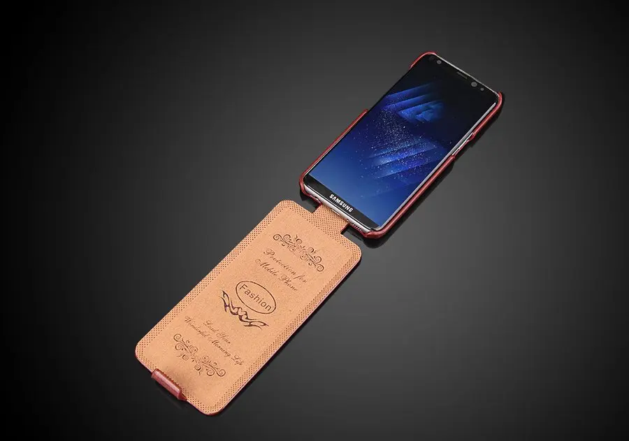 Вертикальный чехол-книжка из натуральной кожи для samsung Galaxy S8 Plus, роскошные чехлы с бесплатным подарком, защита для экрана для Galaxy S8