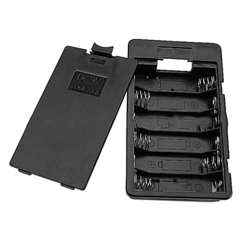 

6 Batteries 9V Storage Holder Box for AA 1.5v Battery Cover Case with Lines