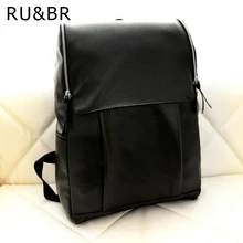 RU et BR Femmes Sac À Dos PU En Cuir Noir Épaule Sacs D’école Pour Les Adolescents Filles Casual Sac À Dos Voyage Solide Double D’épaule sac