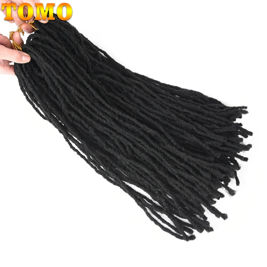 

TOMO Hip Hop Synthetic Dreadlocks Hair Extensions For Wome And Men Weave Black Crochet Braids 20Inch Crochet Braiding Hair