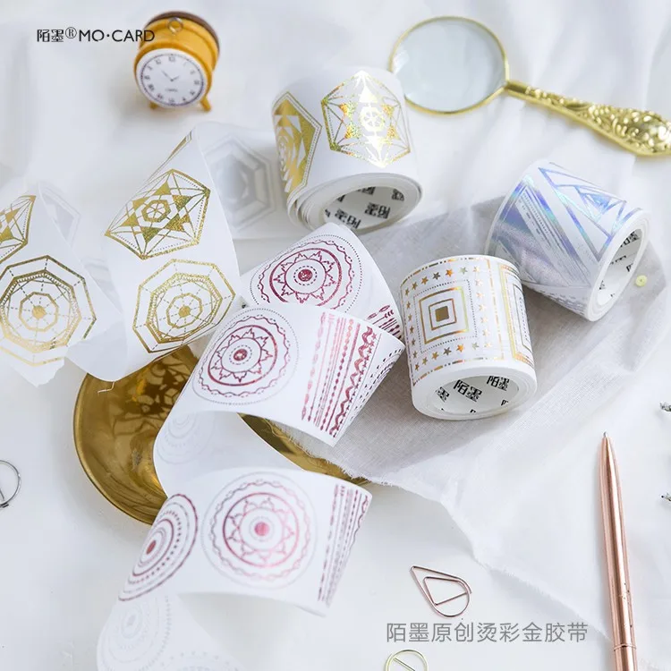 

45mm*5m Creative Bronzing Geometric Color flow series Decoration Washi Tape DIY Planner Diary Scrapbooking Masking Tape Escolar