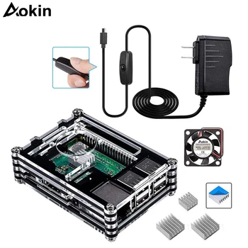

Raspberry pi 3 case/fan/heatsink/charger 5V 2.5A Power Supply with On/Off Switch for Raspberry Pi 3 Model B+ Case for Raspberry
