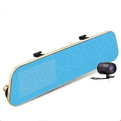 4,3 pulgadas Full HD 1080 P coche DVR espejo de revisión grabadora de vídeo Digital Auto registrador videocámara con cámara trasera dual de la lente - 6